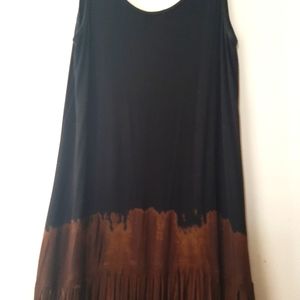 Cotton Spandex Scoop Neck Tank Dress Large